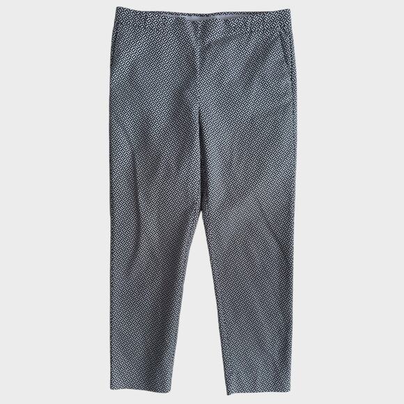 J. Jill Essential Womens Size12 Pull On Ankle Pants Black Geometric Print - Picture 1 of 8